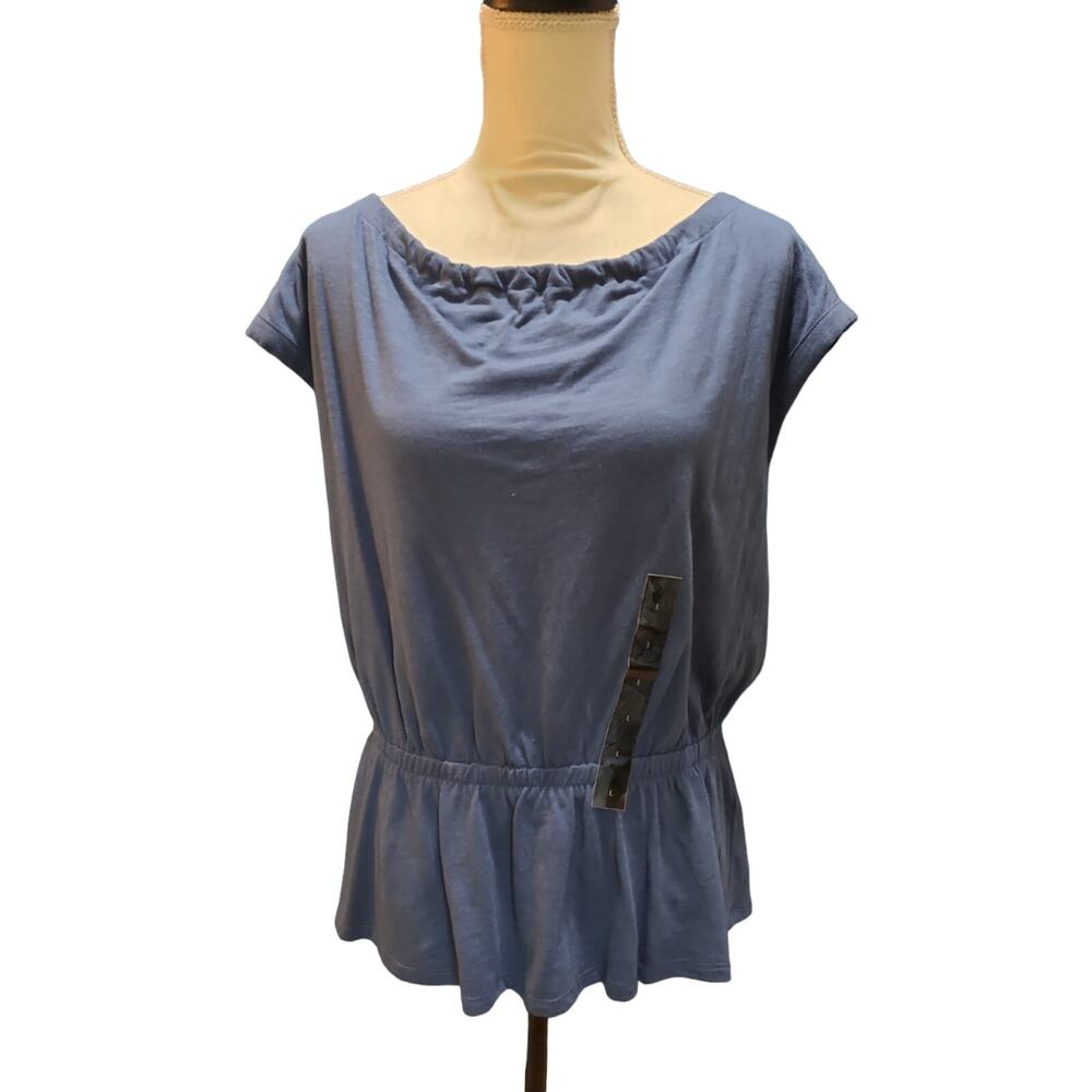 Banana Republic Malibu Tee Large Cross Over Back Tie Peplum Oversize NWT